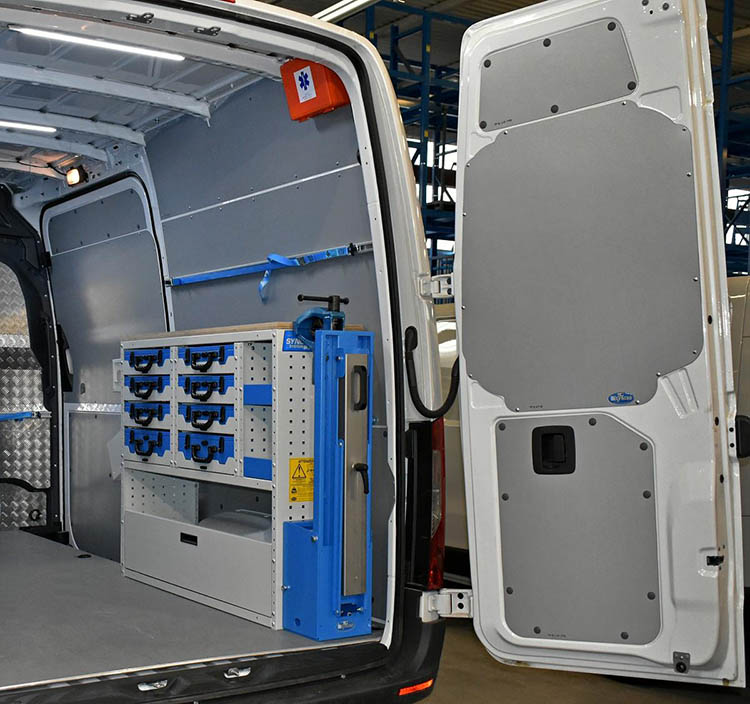 Work shelf and toolbox trays on Sprinter Syncro Canada