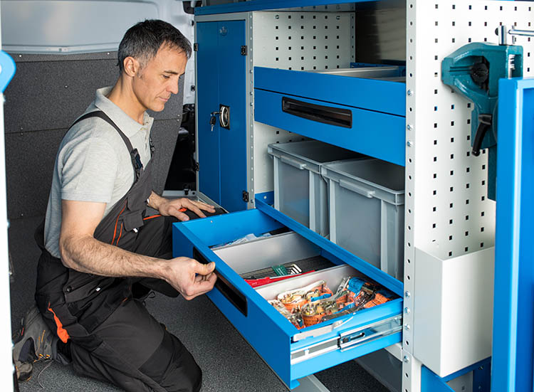 Metal drawer with dividers Syncro Canada