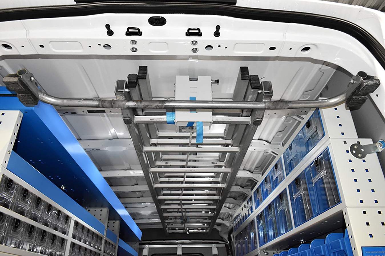 Functional solutions for ceiling-mounted ladder racks from Syncro Canada