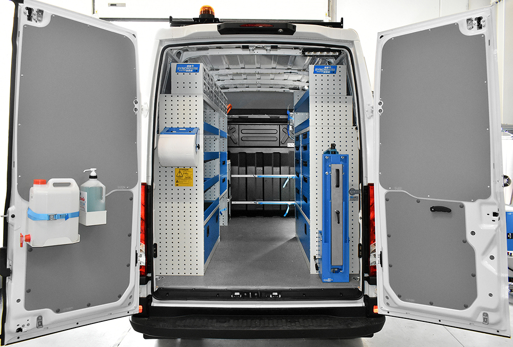 Volkswagen Transporter converted by Syncro System into a mobile workshop Canada