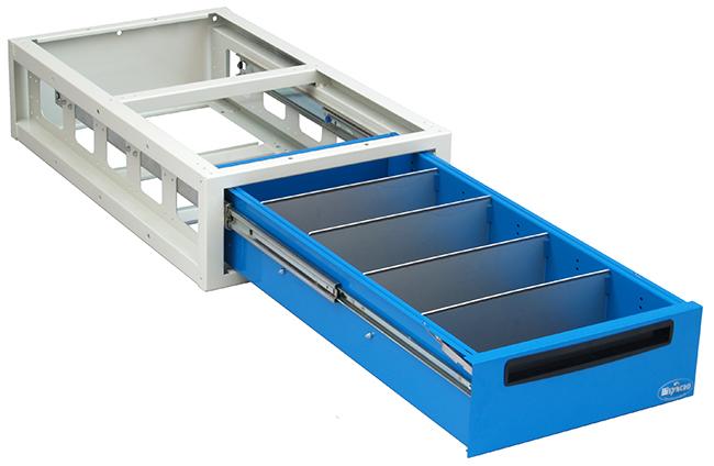 Detail of Syncro Canada underfloor drawer