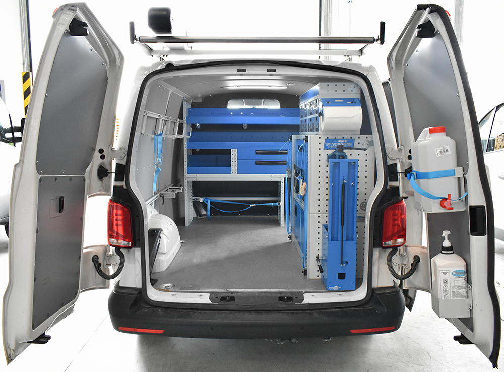 Daily Iveco equipped by Syncro System with furniture and accessories for mobile workshop Canada