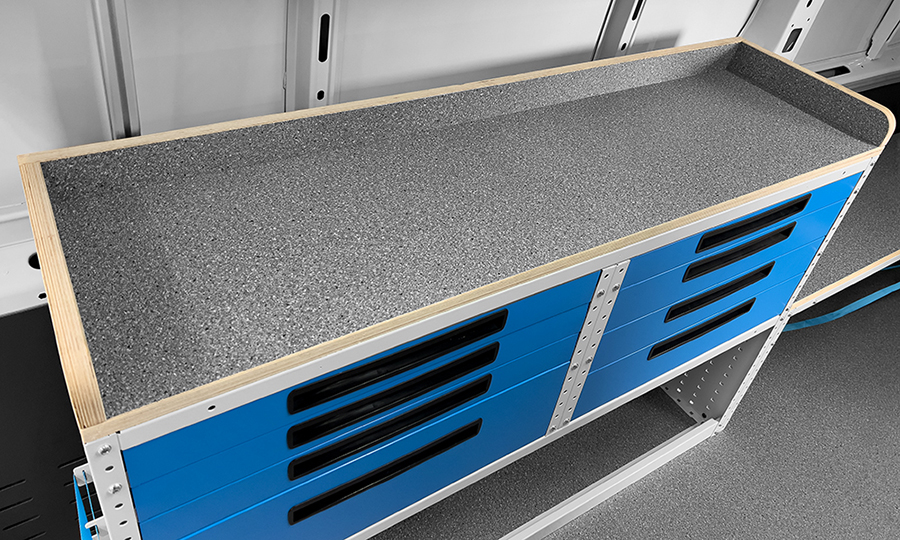 Workbench with edges for Syncro Canada van