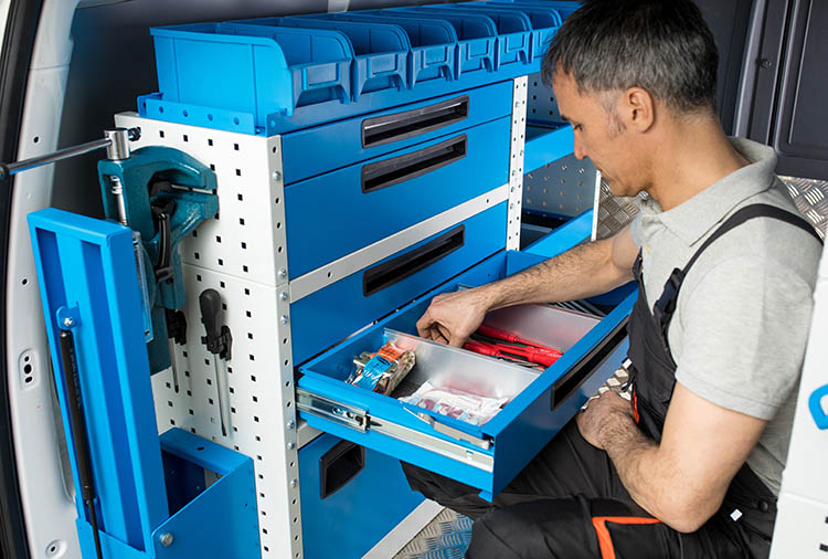 Syncro Canada van storage cabinet for carrying cases