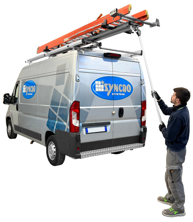 Single-slide ladder rack for Syncro Canada van
