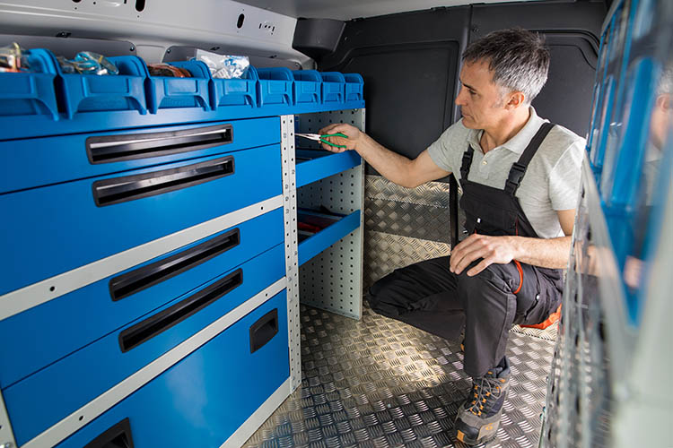 open shelving with plastic containers Syncro Canada